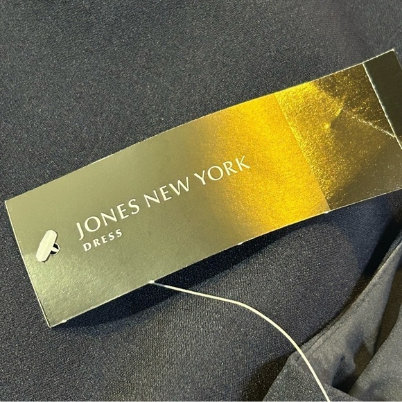 Jones New York Sleeveless Tri-Color Stretch Crepe Dress Tie Navy Size 6 NEW NWT - Picture 10 of 16